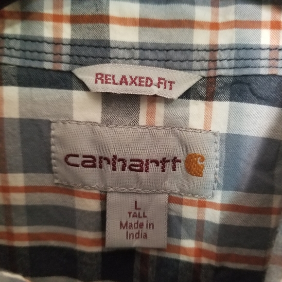 Carhartt plaid short sleeve button up shirt Size Large - Picture 3 of 5